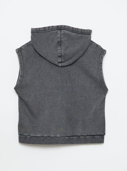 Camisola com capuz sem mangas - Kiabi