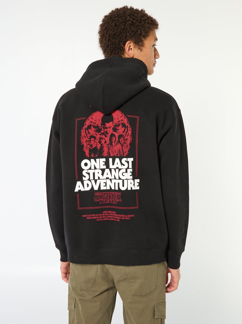 Camisola com capuz 'Stranger Things' Preto - Kiabi