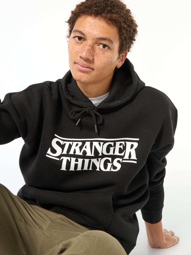 Camisola com capuz 'Stranger Things' Preto - Kiabi