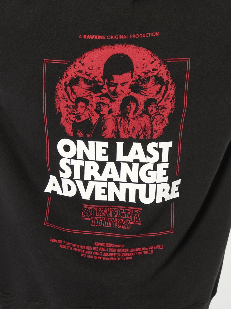 Camisola com capuz 'Stranger Things' Preto - Kiabi
