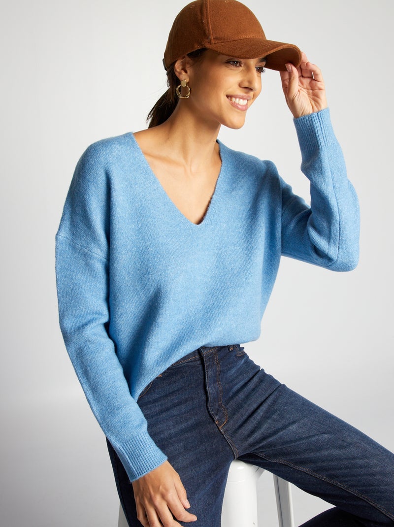 Camisola com cavas caídas AZUL - Kiabi