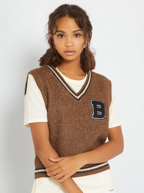 Camisola com decote em bico sem manga - Kiabi