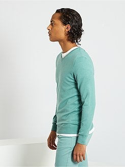 Camisola com decote em V de conceção ecológica - Kiabi