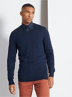 Camisola com decote em V de conceção ecológica - Kiabi