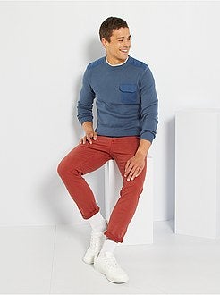 Camisola com detalhes em sarja - Kiabi