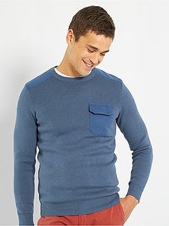 Camisola com detalhes em sarja - Kiabi