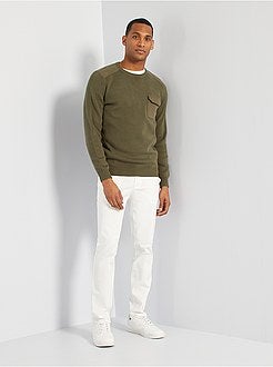 Camisola com detalhes em sarja - Kiabi