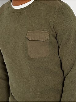 Camisola com detalhes em sarja - Kiabi