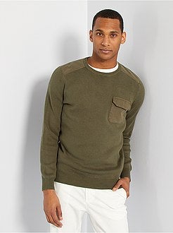 Camisola com detalhes em sarja - Kiabi