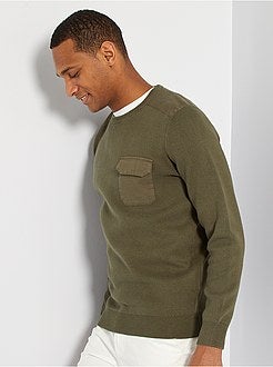 Camisola com detalhes em sarja - Kiabi