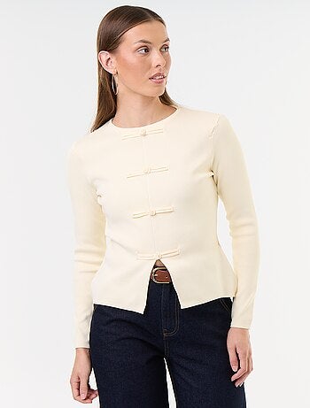 Camisola com detalhes mandarins