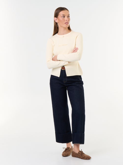 Camisola com detalhes mandarins - Kiabi