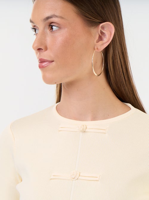 Camisola com detalhes mandarins - Kiabi