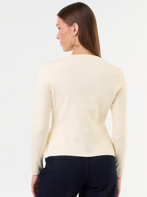 Camisola com detalhes mandarins - Kiabi