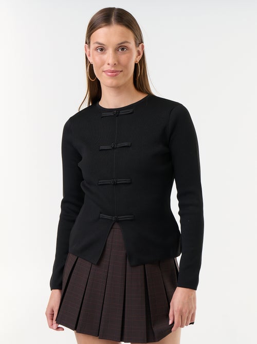 Camisola com detalhes mandarins - Kiabi