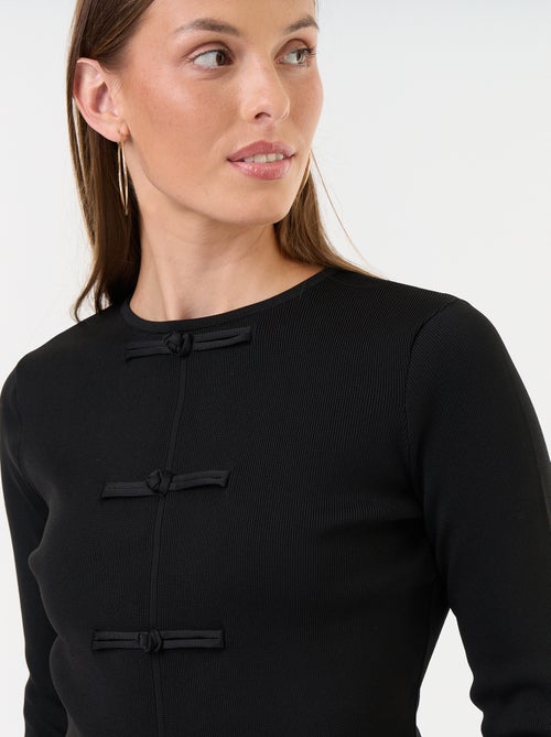 Camisola com detalhes mandarins - Kiabi