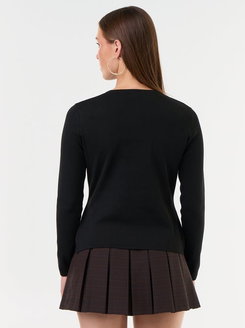 Camisola com detalhes mandarins - Kiabi