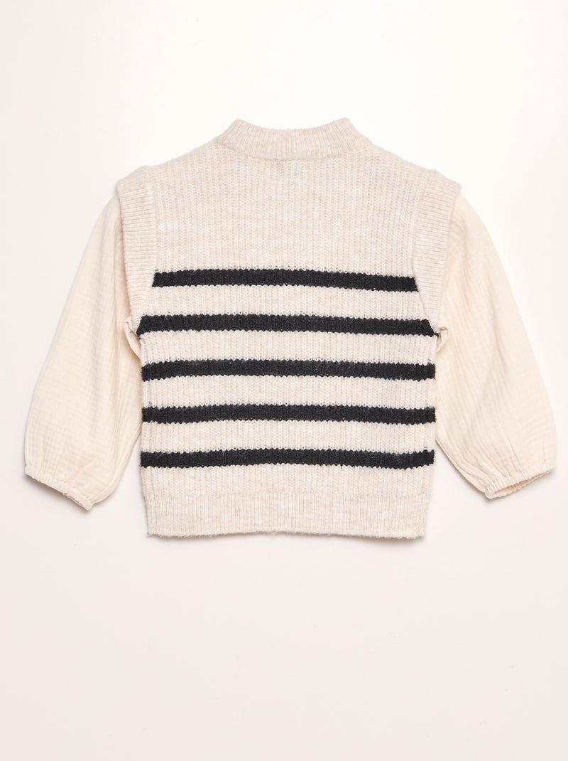 Camisola com efeito segunda pele BEGE - Kiabi