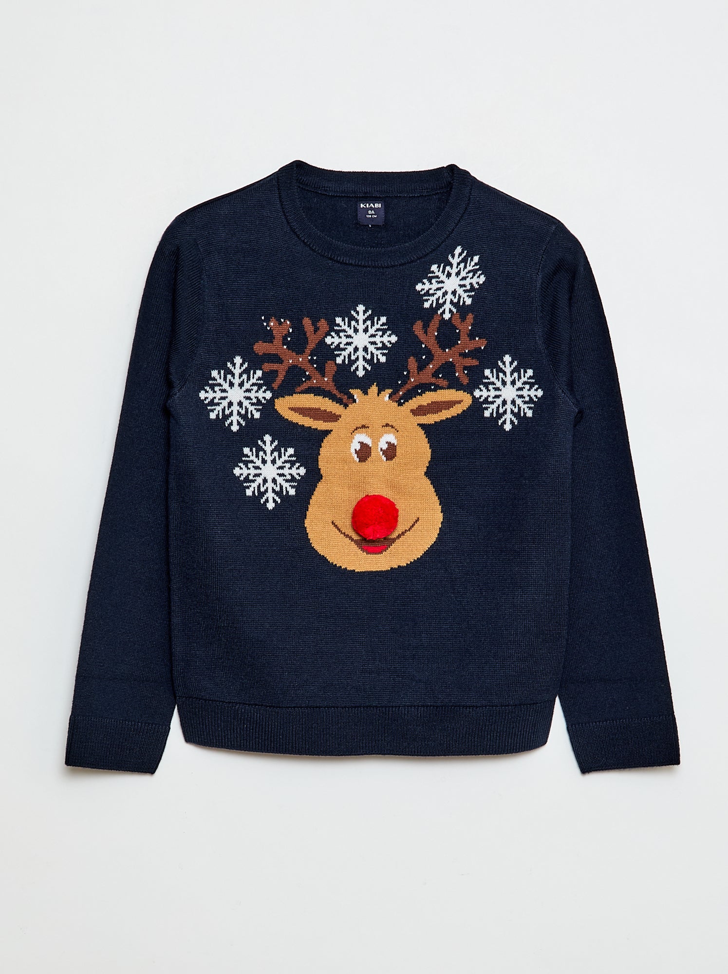 Camisola com estampado de 'cervo' + pompom