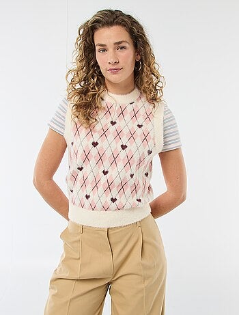 Camisola com estampado de losangos - Dia dos Namorados