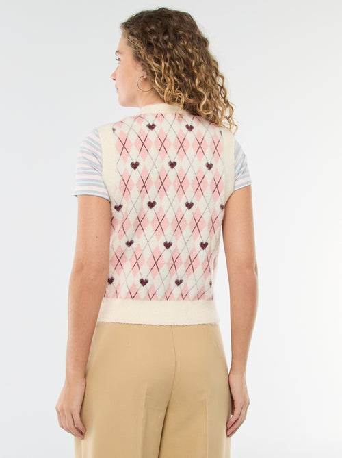 Camisola com estampado de losangos - Dia dos Namorados - Kiabi