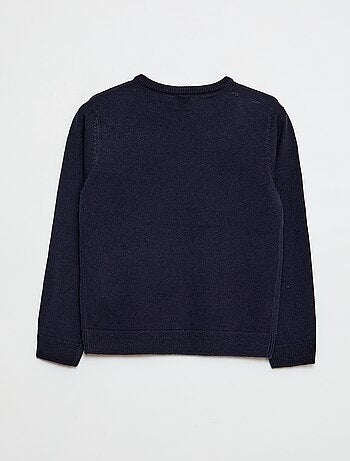 Camisola com estampado de 'Natal' com gola redonda