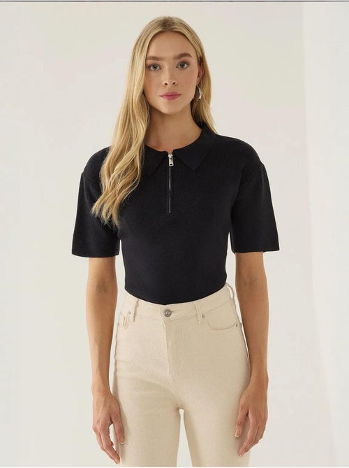 Camisola com fecho e gola polo - Kiabi Camisola com fecho e gola polo - Kiabi