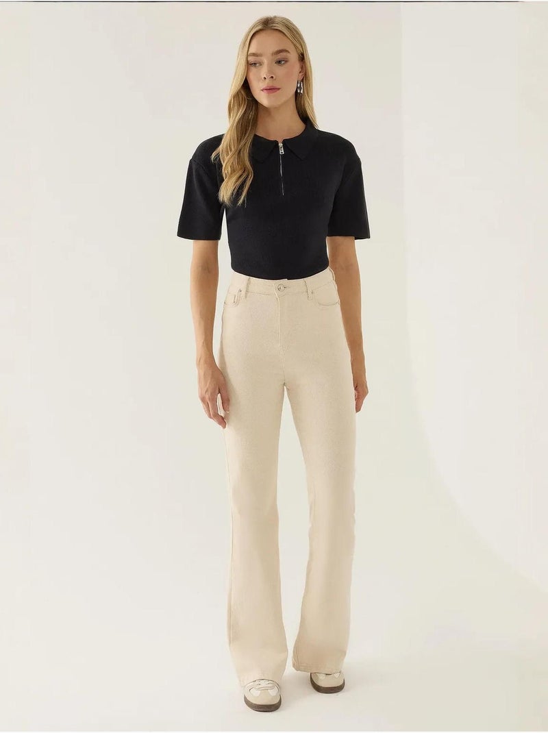 Camisola com fecho e gola polo Cinza antracite - Kiabi