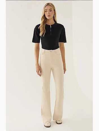 Camisola com fecho e gola polo hiccup