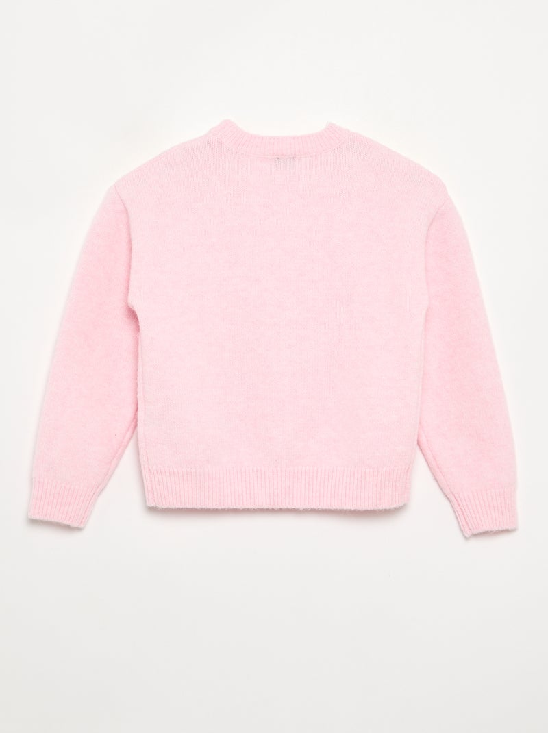 Camisola com flores bordadas e lantejoulas Rosa - Kiabi