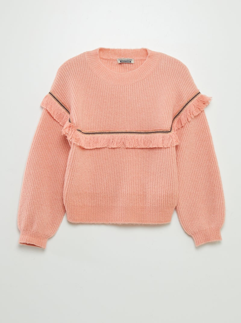 Camisola com franjas ROSA - Kiabi