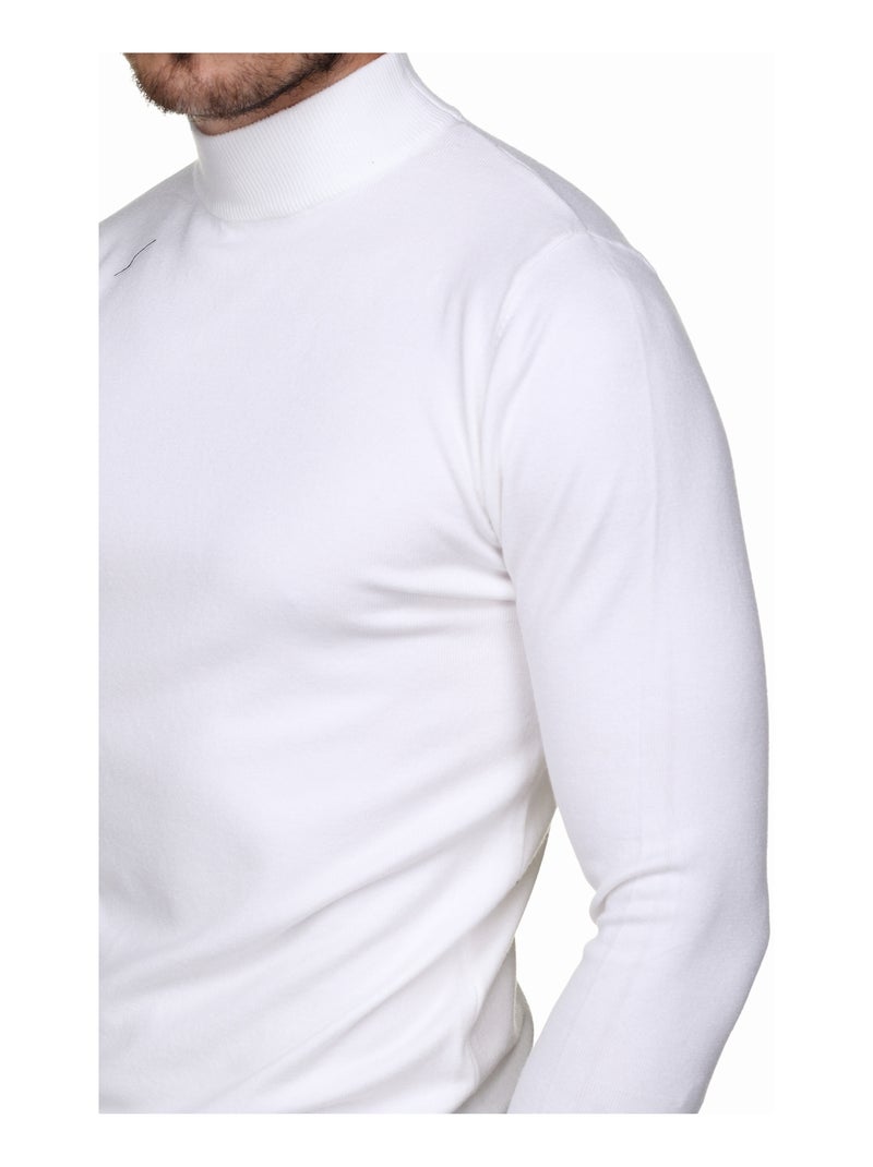 Camisola com gola alta - Kenzarro Branco - Kiabi