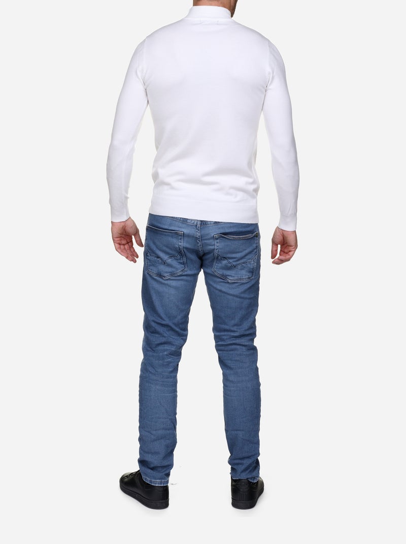 Camisola com gola alta - Kenzarro Branco - Kiabi