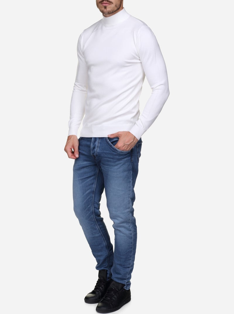 Camisola com gola alta - Kenzarro Branco - Kiabi