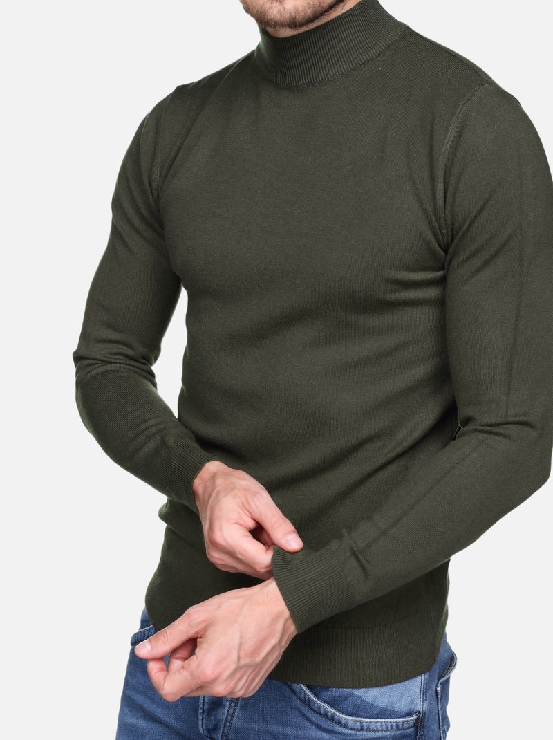 Camisola com gola alta - Kenzarro Cáqui - Kiabi