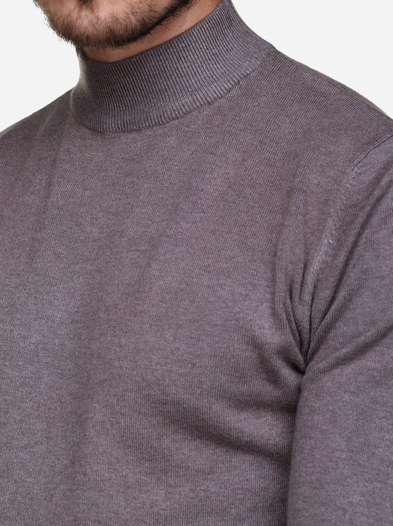 Camisola com gola alta - Kenzarro Castanho - Kiabi