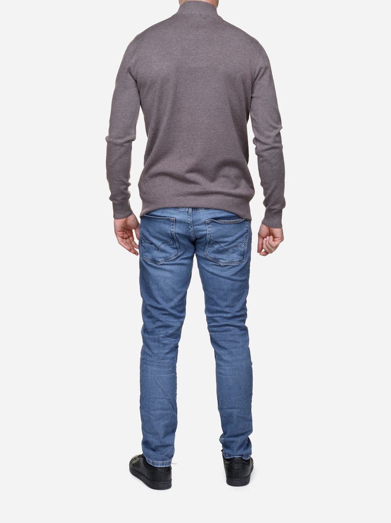 Camisola com gola alta - Kenzarro Castanho - Kiabi