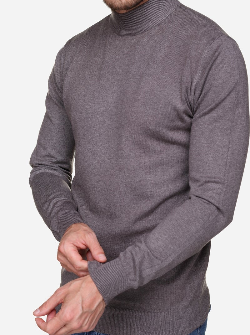 Camisola com gola alta - Kenzarro Castanho - Kiabi