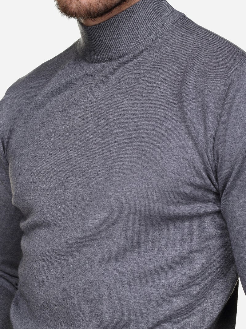 Camisola com gola alta - Kenzarro Cinza claro - Kiabi