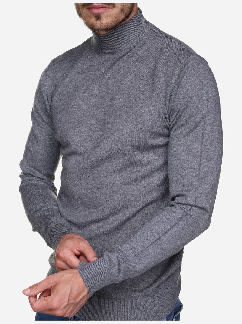 Camisola com gola alta - Kenzarro Cinza claro - Kiabi