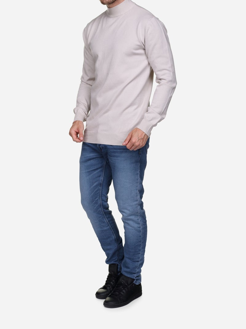 Camisola com gola alta - Kenzarro Creme - Kiabi
