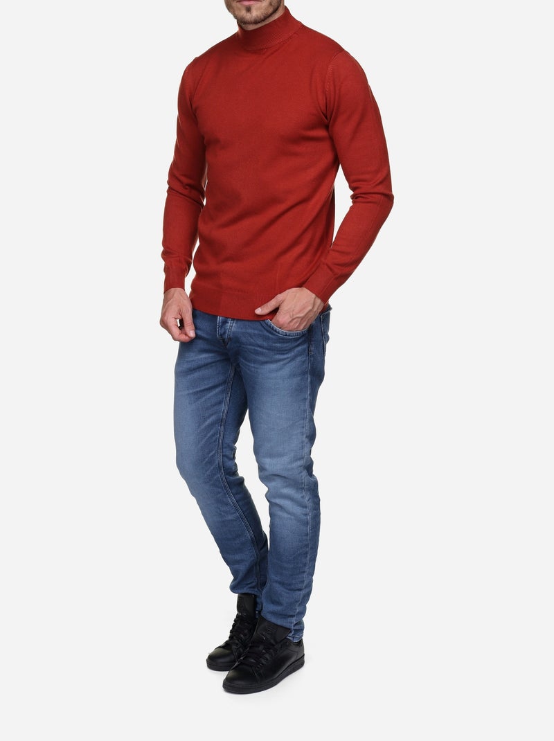 Camisola com gola alta - Kenzarro Vermelho - Kiabi