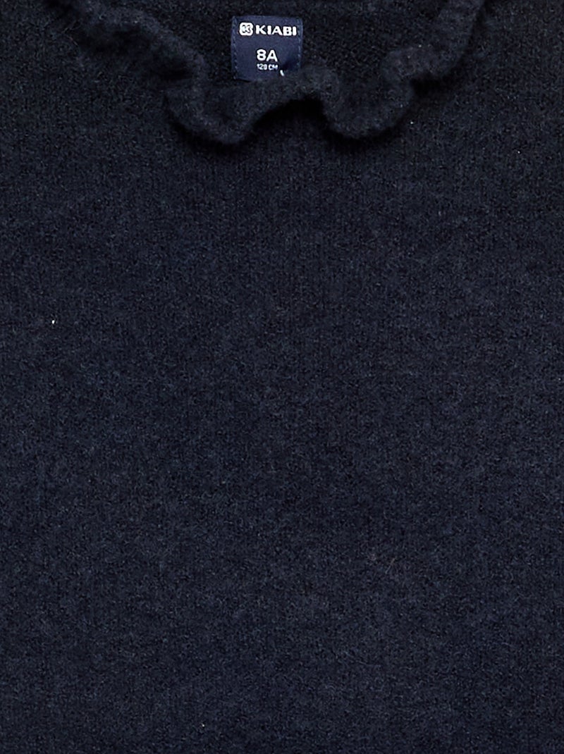 Camisola com gola alta ondulada Azul - Kiabi
