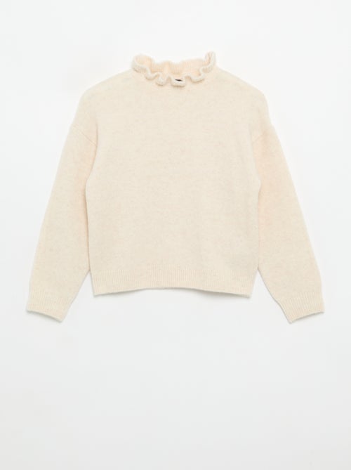 Camisola com gola alta ondulada - Kiabi