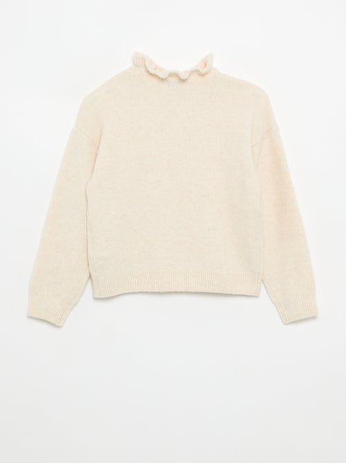 Camisola com gola alta ondulada - Kiabi