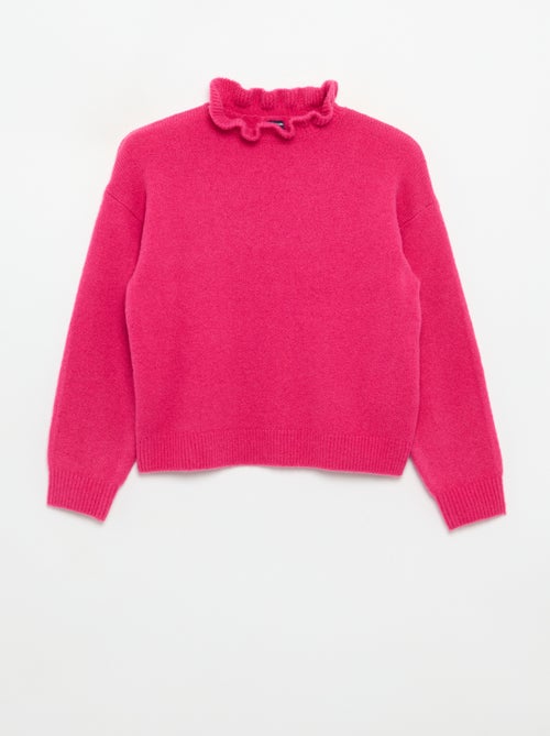 Camisola com gola alta ondulada - Kiabi