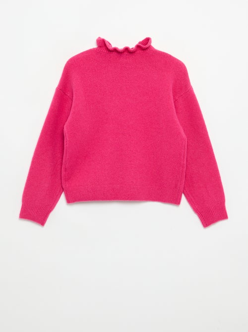 Camisola com gola alta ondulada - Kiabi