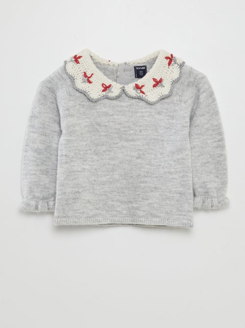 Camisola com gola claudine - Kiabi