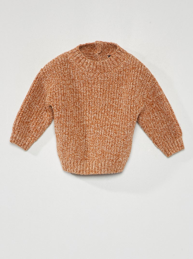 Camisola com gola com botões CASTANHO - Kiabi