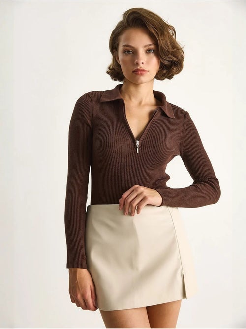 Camisola com gola com fecho de correr lucci - Kiabi Camisola com gola com fecho de correr lucci - Kiabi